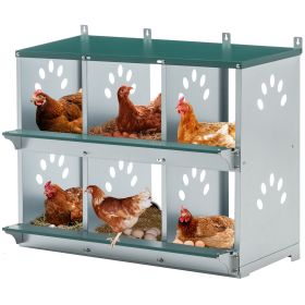 Chicken Nesting Box, 6 Room Metal Nesting Boxes for Chicken,Galvanized steel Nesting Boxes for Hens,Easy to Assemble